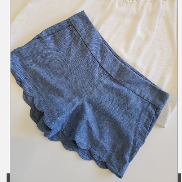 Loft scallop hem shorts - Picture 3 of 8